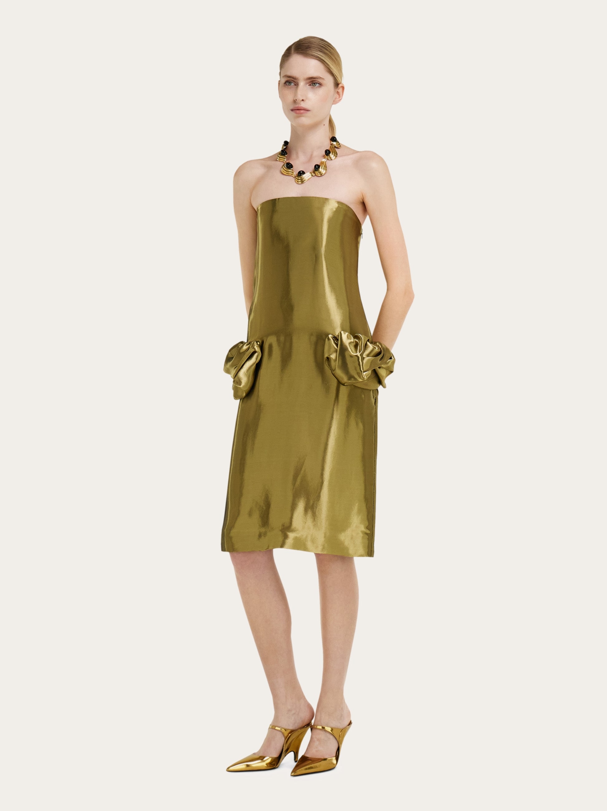 gold lame cocktail dress Liquid lamé - Women Metallic gold Size:15.5 34-35 Cozy How to Assemble The Very Good