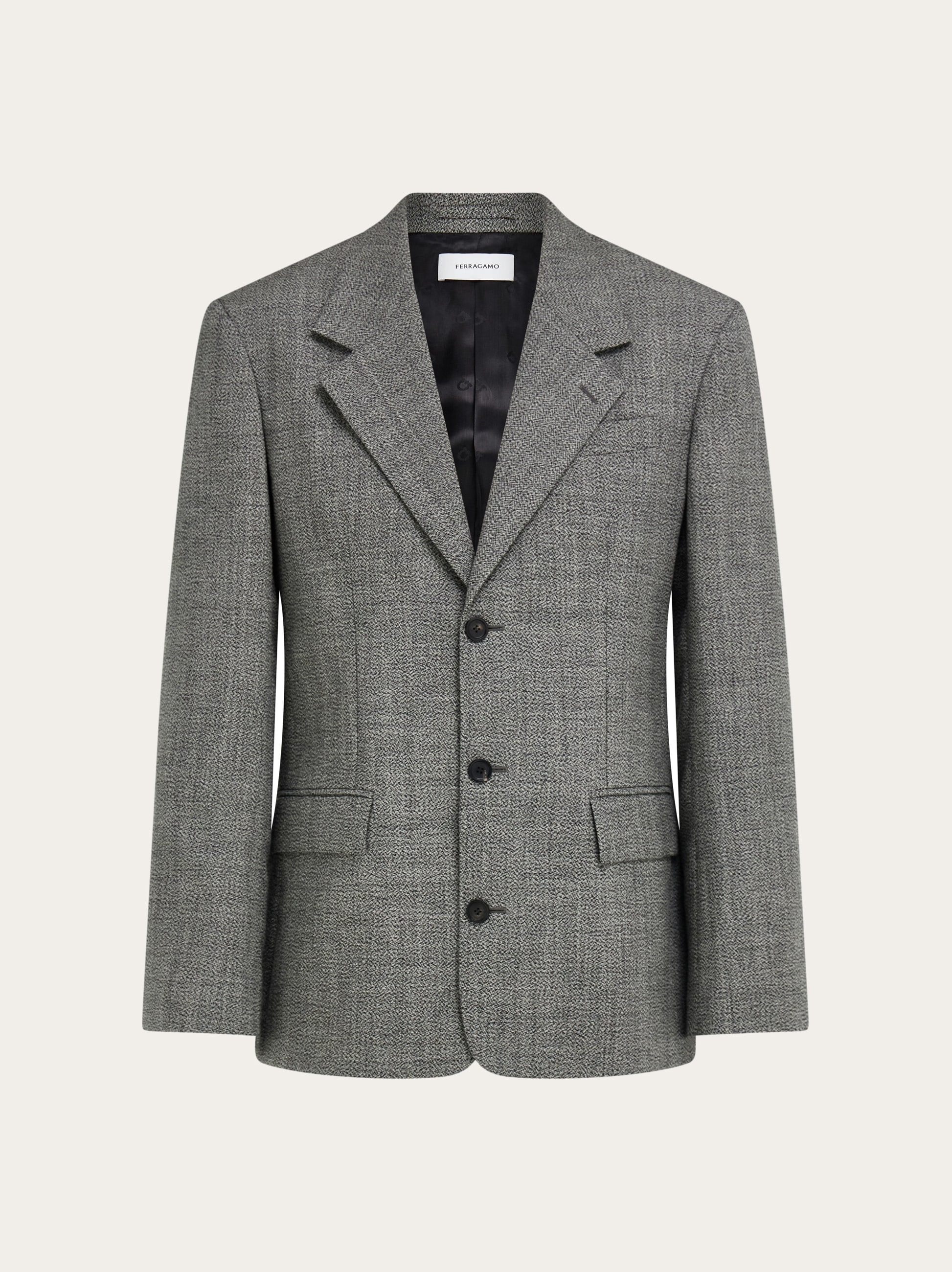 Salvatore Ferragamo グレー ウールジャケット XS Single breasted blazer - Men | Ferragamo