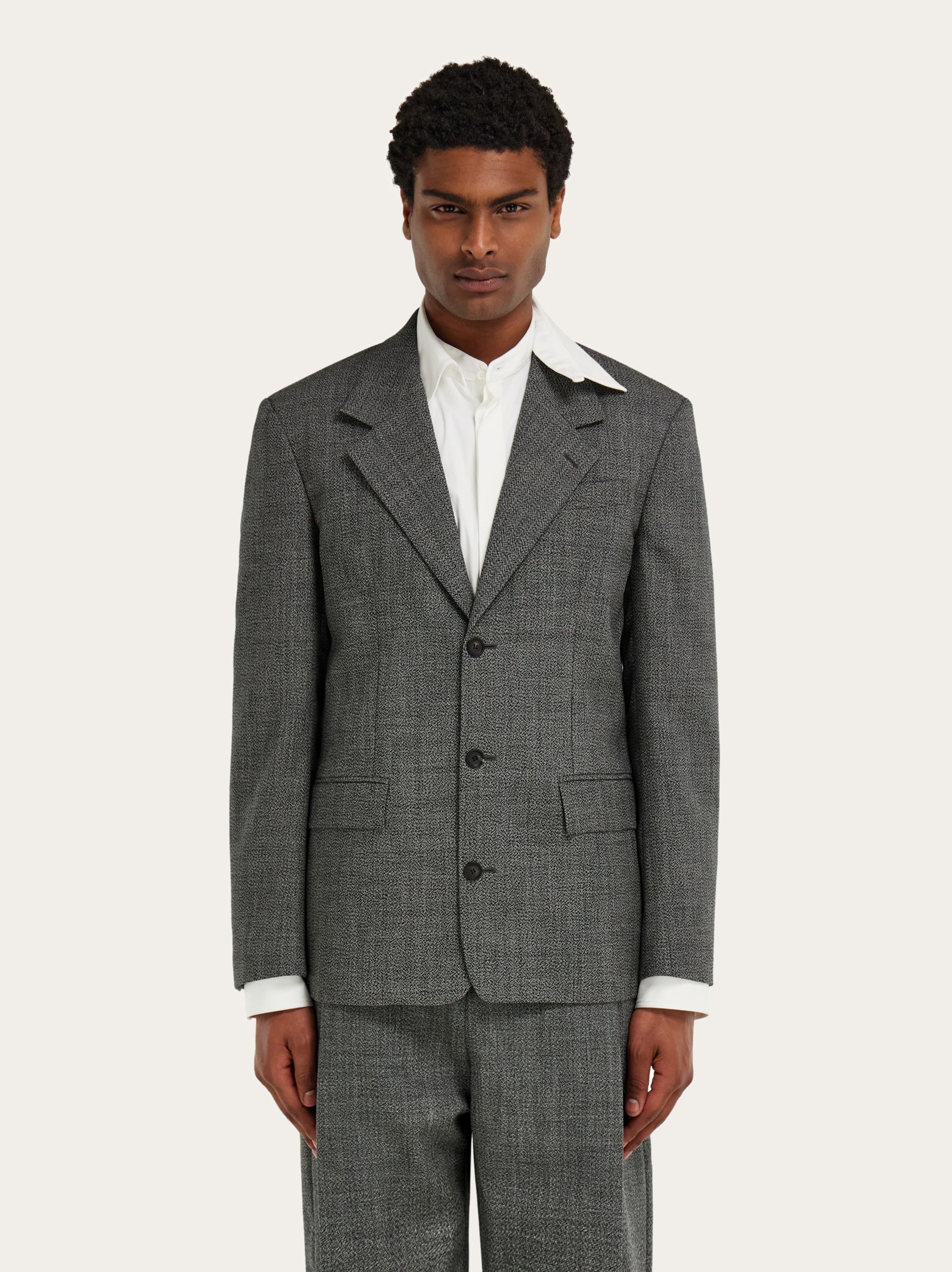 Salvatore Ferragamo ビジネスジャケット グレー Single breasted blazer - Men | Ferragamo