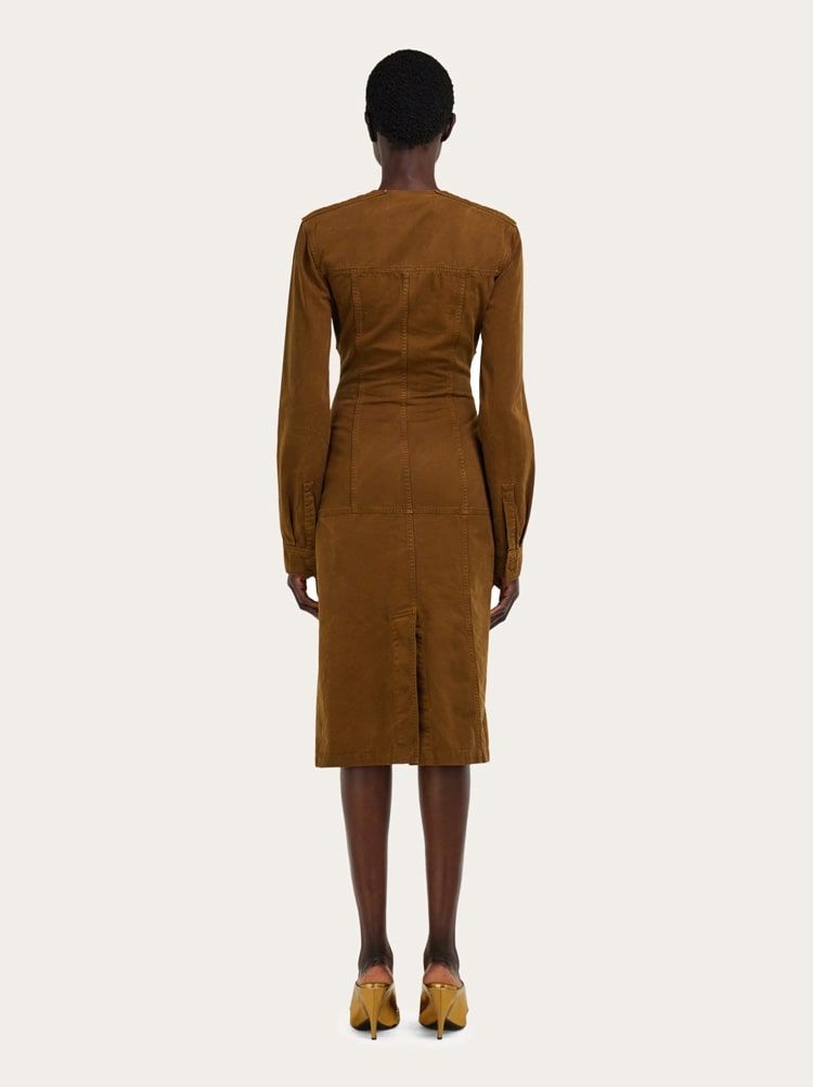 Abito midi in gabardina lavata Gallery image 3