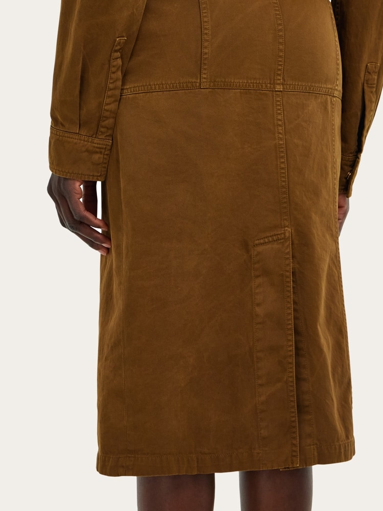 Abito midi in gabardina lavata Gallery image 5