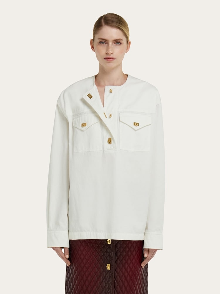 Camisa de gabardina lavada Gallery image 8