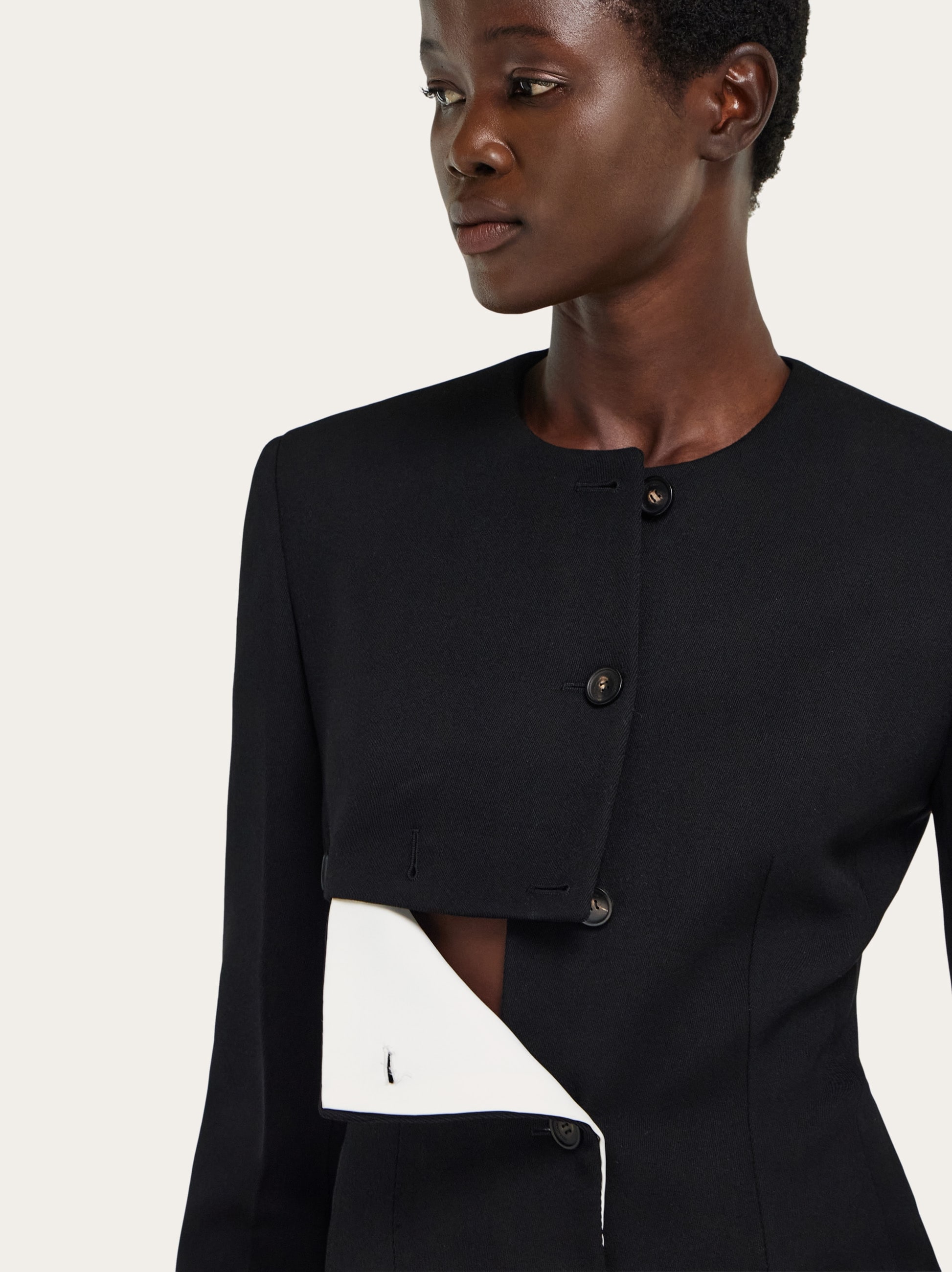 Wool jacket with button detail - Women | Ferragamo