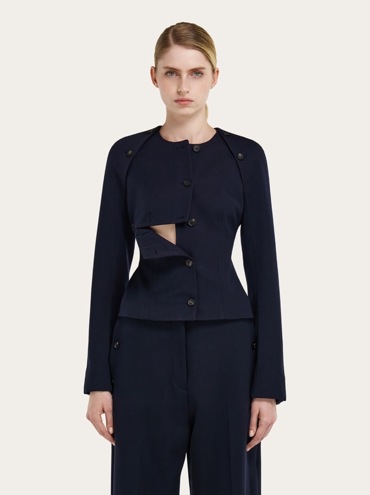 Cropped jacket with button detail Gallery image 1