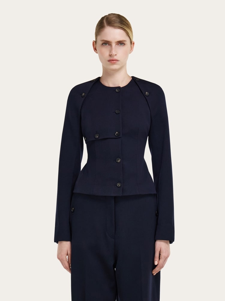 Cropped jacket with button detail Gallery image 2