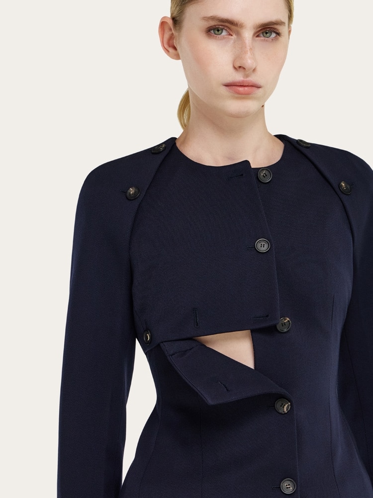 Cropped jacket with button detail Gallery image 4