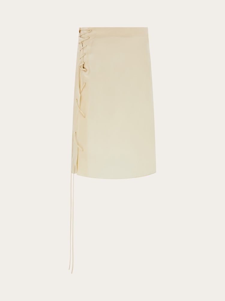 Satin skirt with string tie detail Gallery image 1