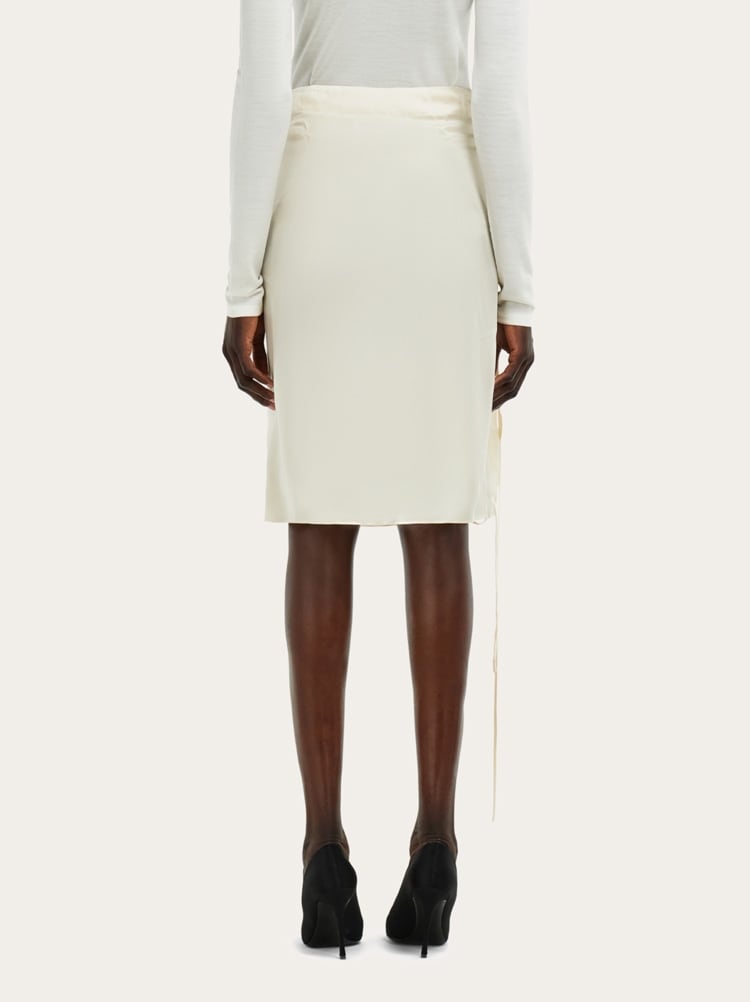 Satin skirt with string tie detail Gallery image 4