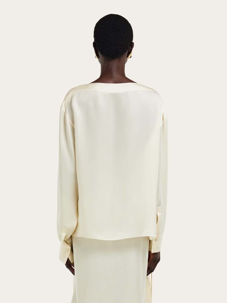 Blusa in raso con nastri Gallery image 2