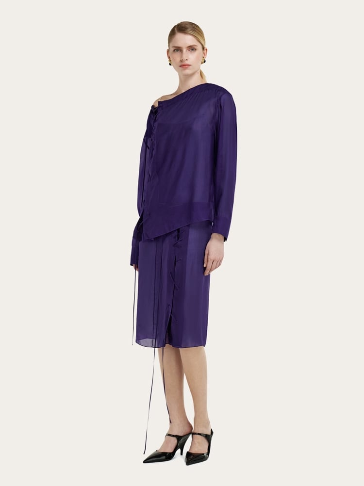 Organza skirt with string tie detail Gallery image 6