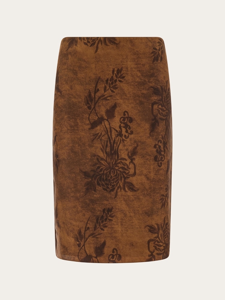 Mid-length silk skirt Gallery image 1