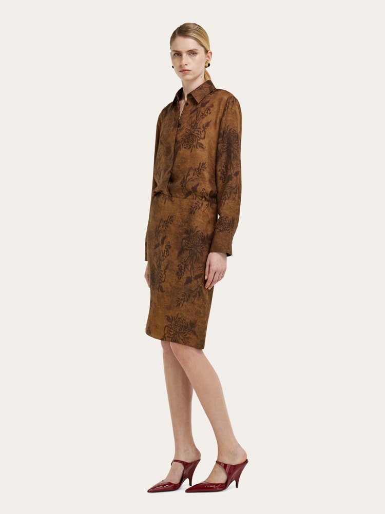Mid-length silk skirt Gallery image 7