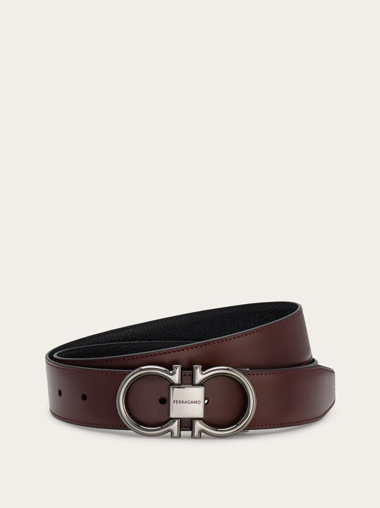 Reversible and adjustable Gancini belt Gallery image 1