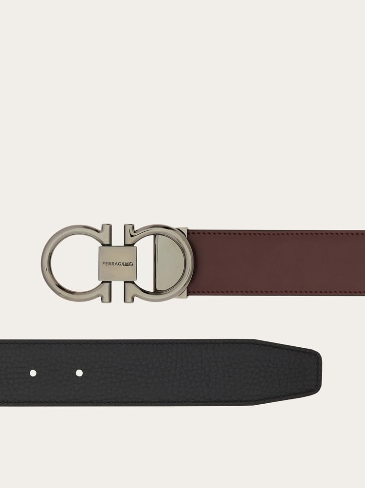 Reversible and adjustable Gancini belt Gallery image 2