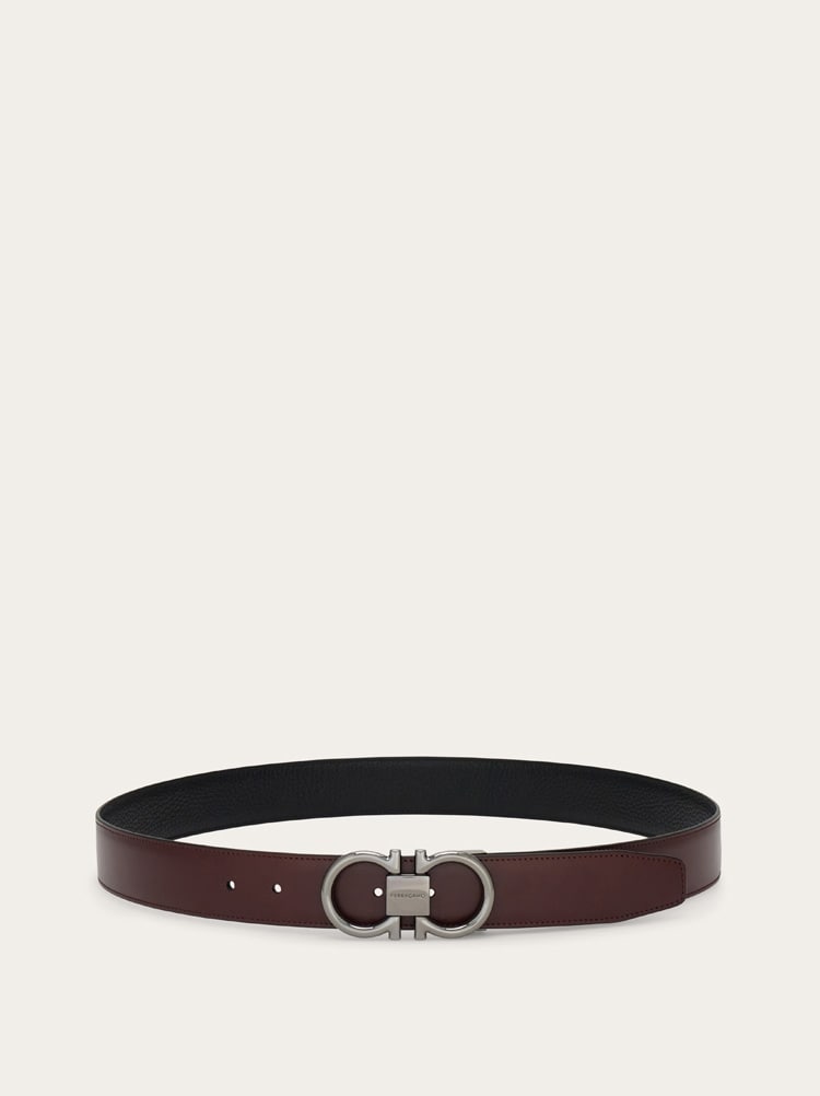 Reversible and adjustable Gancini belt Gallery image 3