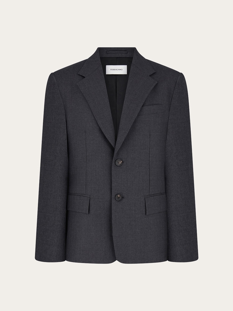 Single-breasted pure wool blazer Gallery image 1