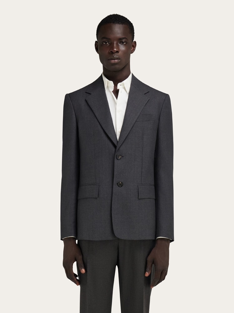 Single-breasted pure wool blazer Gallery image 2