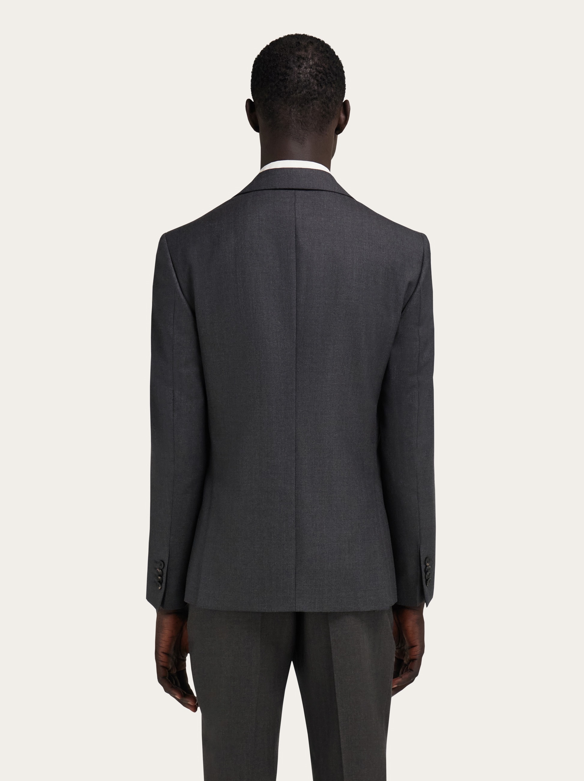 Salvatore Ferragamo グレー ウールジャケット XS Single-breasted pure wool blazer - Men | Ferragamo