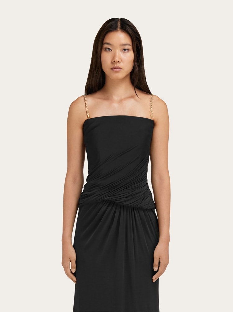 Gathered top with chain detail Gallery image 2
