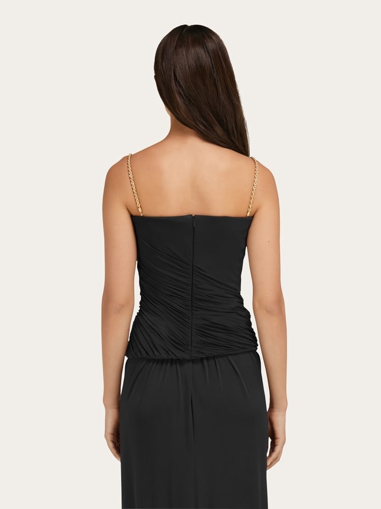 Gathered top with chain detail Gallery image 3