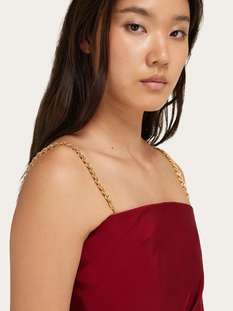 Gathered top with chain detail Gallery image 4