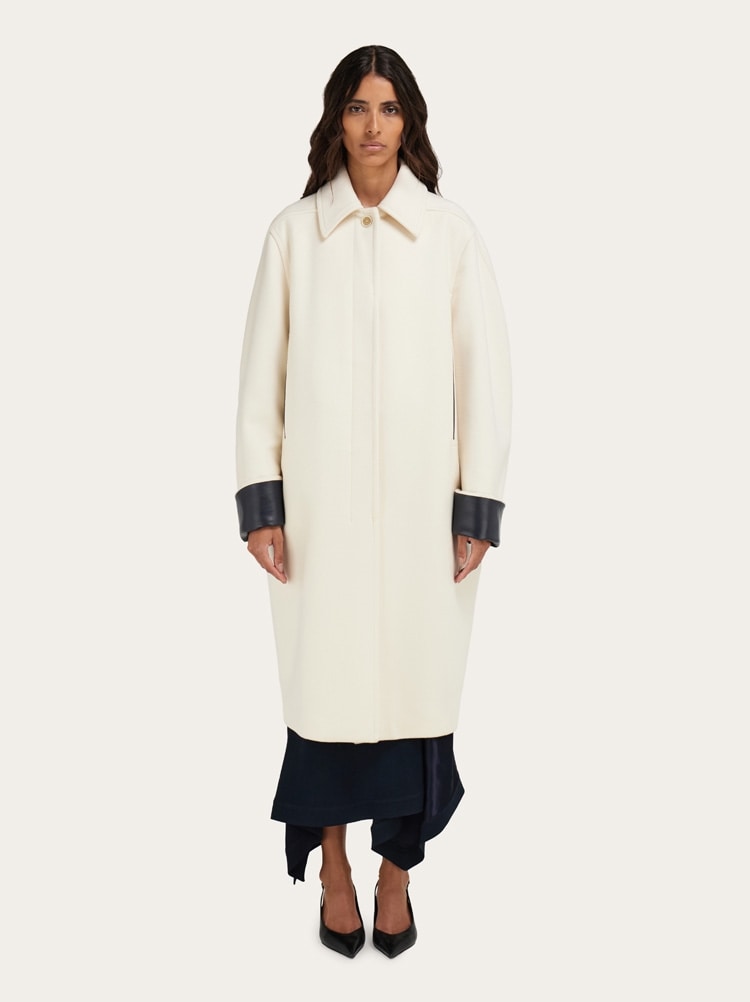 Manteau à simple boutonnage en laine et cachemire Gallery image 2