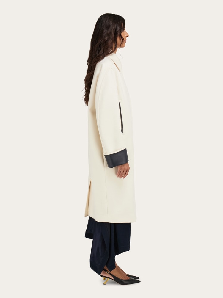 Manteau à simple boutonnage en laine et cachemire Gallery image 3