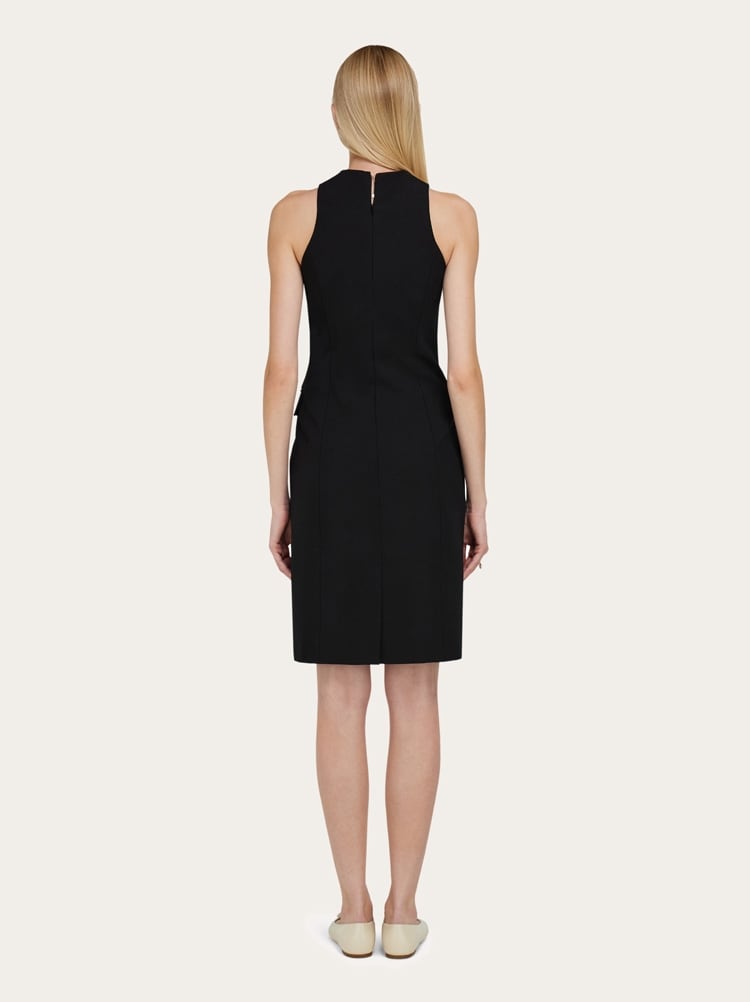 Halterneck dress with leather buttons Gallery image 3