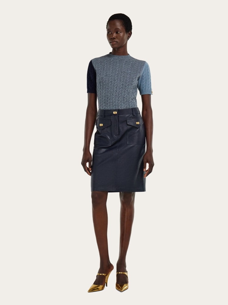 Short sleeve cable knit top Gallery image 5