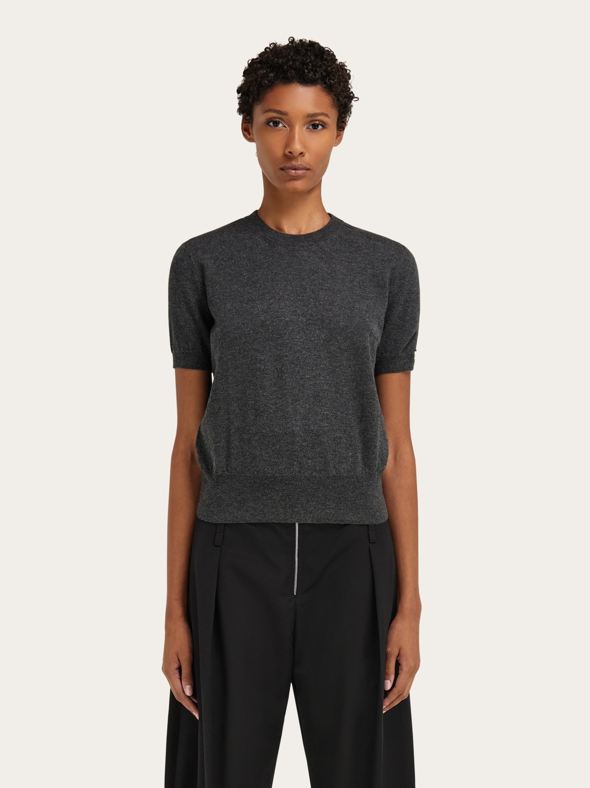 トップス salvatoreFerragamo Pure wool top with Gancini detail - Women | Ferragamo