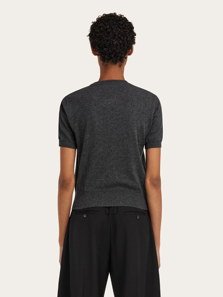 Pure wool top with Gancini detail Gallery image 3