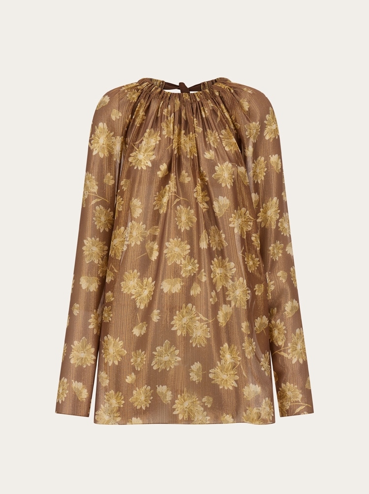 Blouse en soie et lamé Gallery image 1