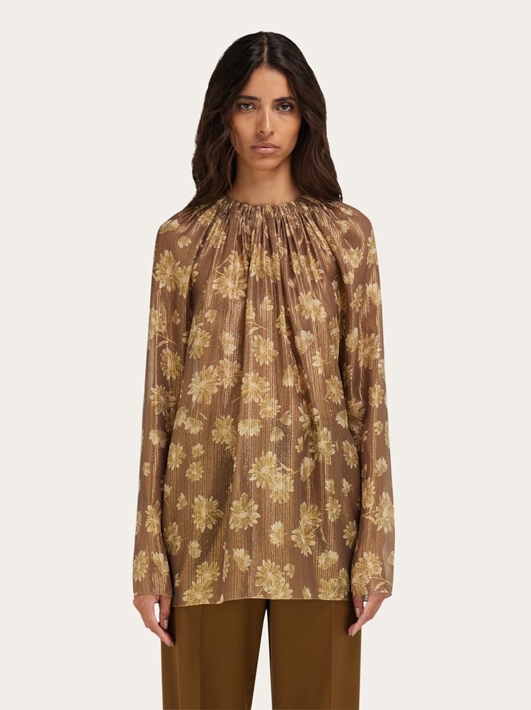 Blouse en soie et lamé Gallery image 2