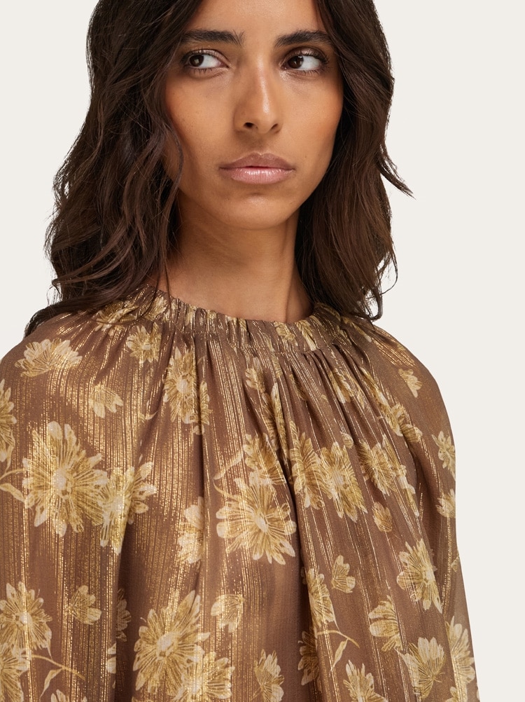 Blouse en soie et lamé Gallery image 4