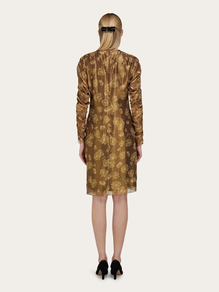 Silk lamé midi dress Gallery image 3