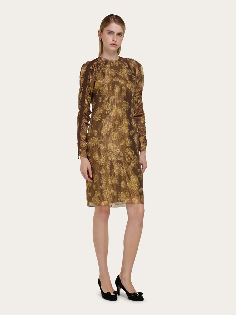 Silk lamé midi dress Gallery image 6