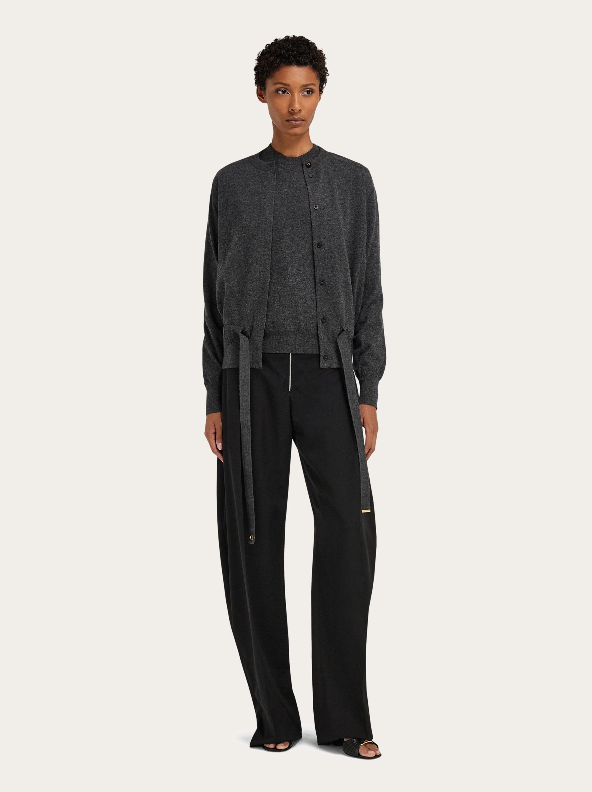 Long sleeve knitted top with ribbon detail - Women | Ferragamo