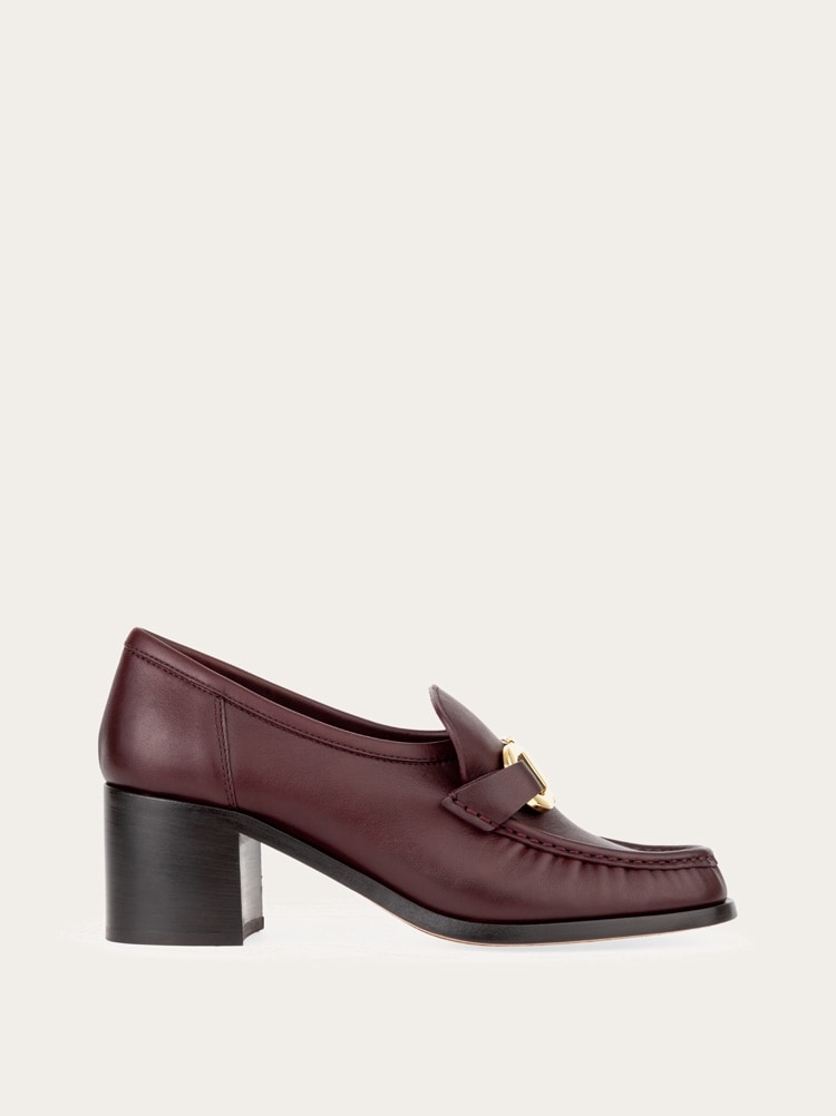 Block heel loafer with Gancini ornament Gallery image 1