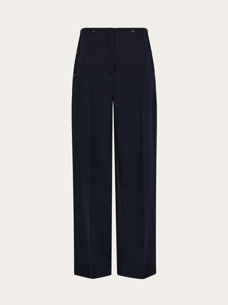 Tailored wool trouser with button detail Gallery image 1