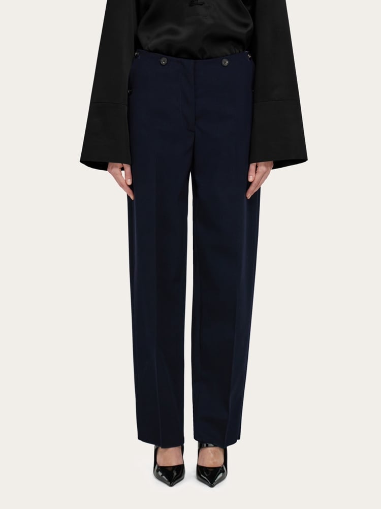Tailored wool trouser with button detail Gallery image 2