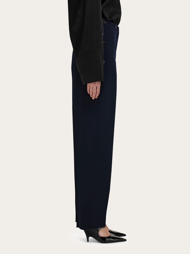 Tailored wool trouser with button detail Gallery image 3