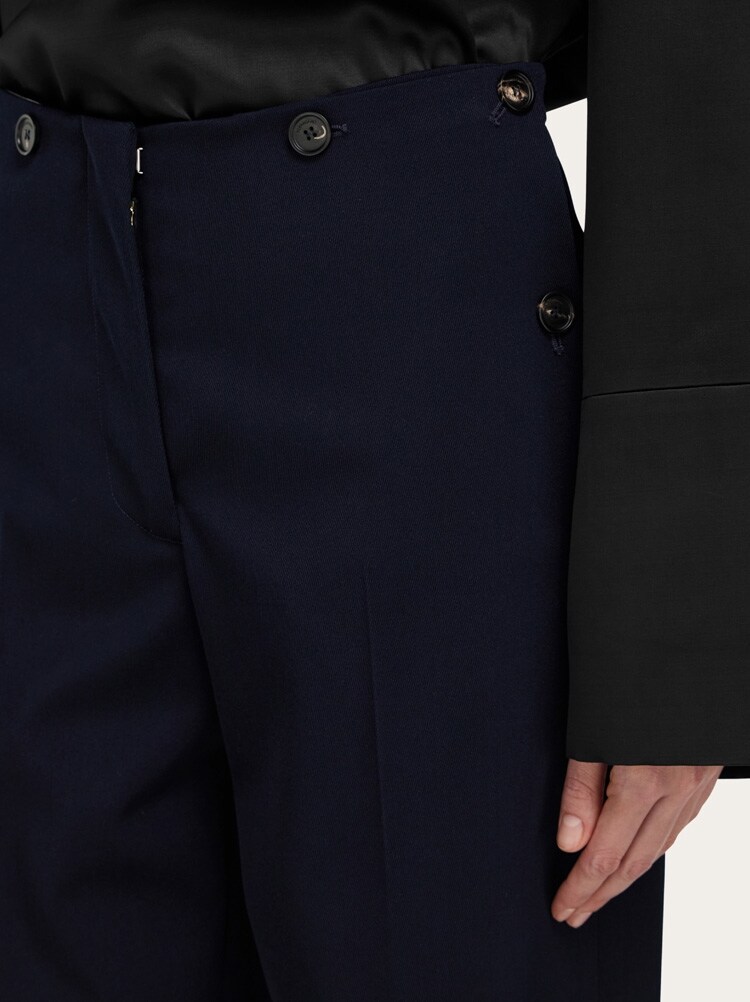 Tailored wool trouser with button detail Gallery image 5