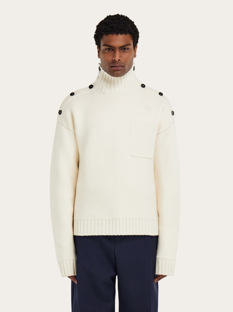 Knitted sweater with button detail Gallery image 1