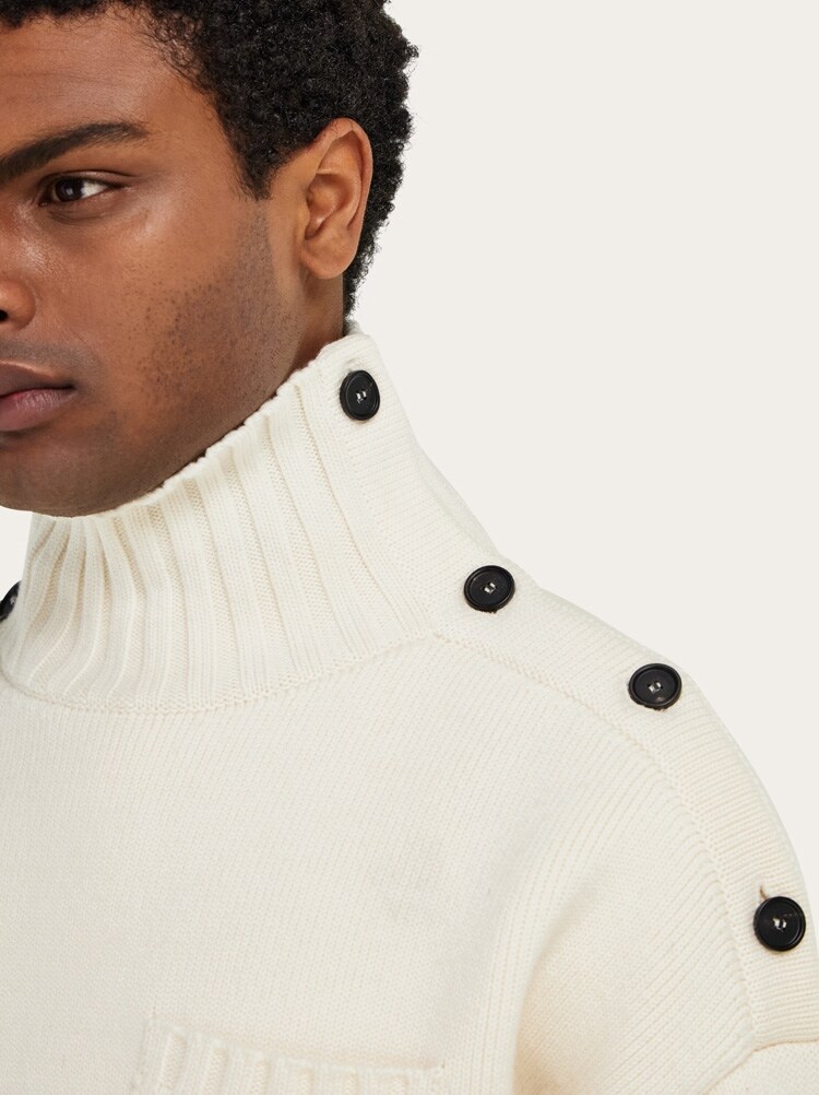 Knitted sweater with button detail Gallery image 3