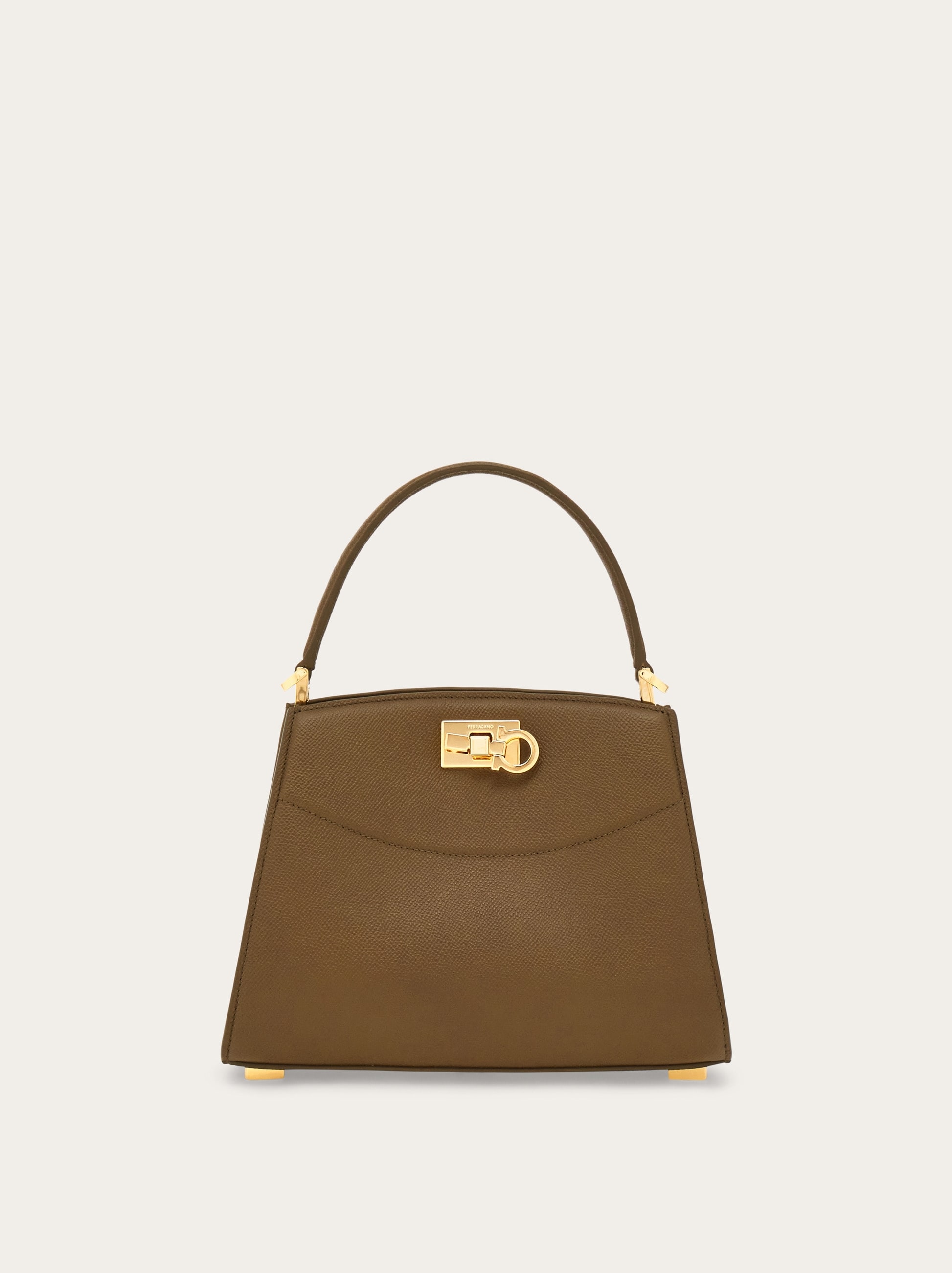 Salvatore Ferragamo ボストンバッグ ブラウン New Ferragamo Studio box bag (XS) - Women | Ferragamo