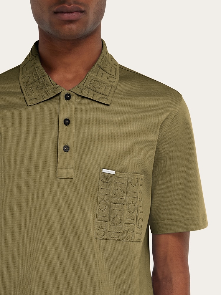 Short-sleeved polo shirt with pocket detail Gallery image 4