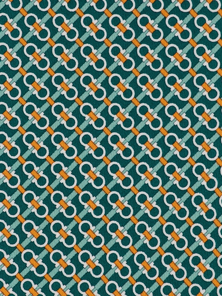 Gancini print silk tie Gallery image 2