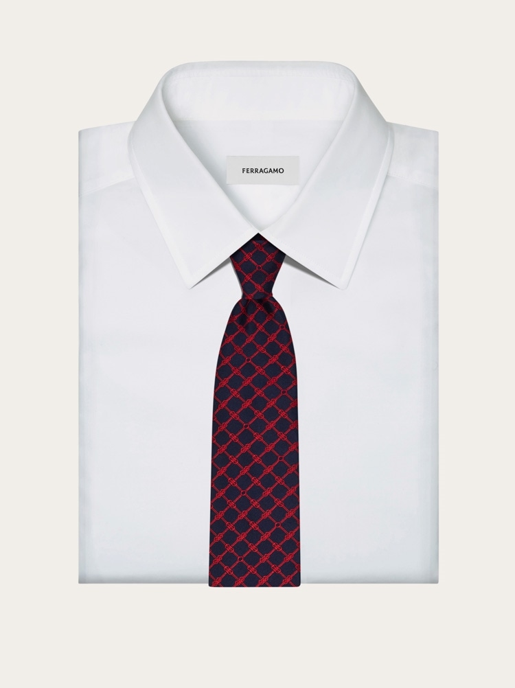 Gancini jacquard tie Gallery image 4