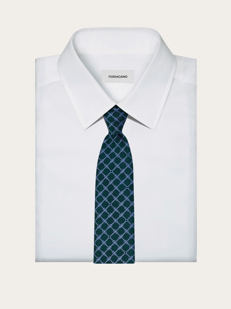 Gancini jacquard tie Gallery image 4