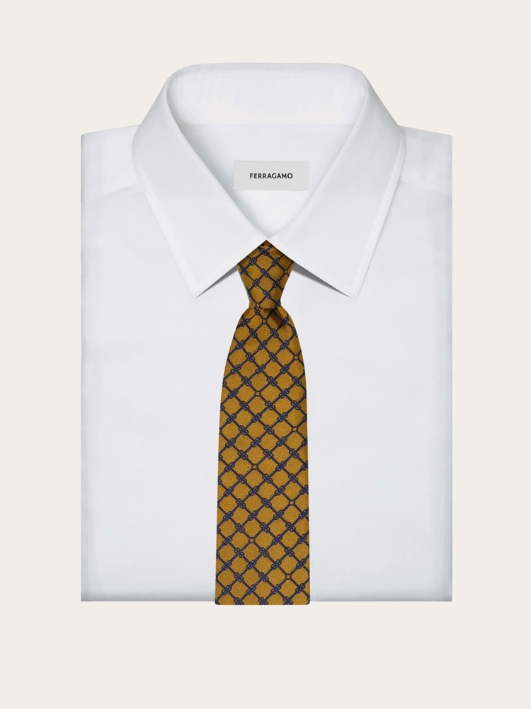 Gancini jacquard tie Gallery image 4